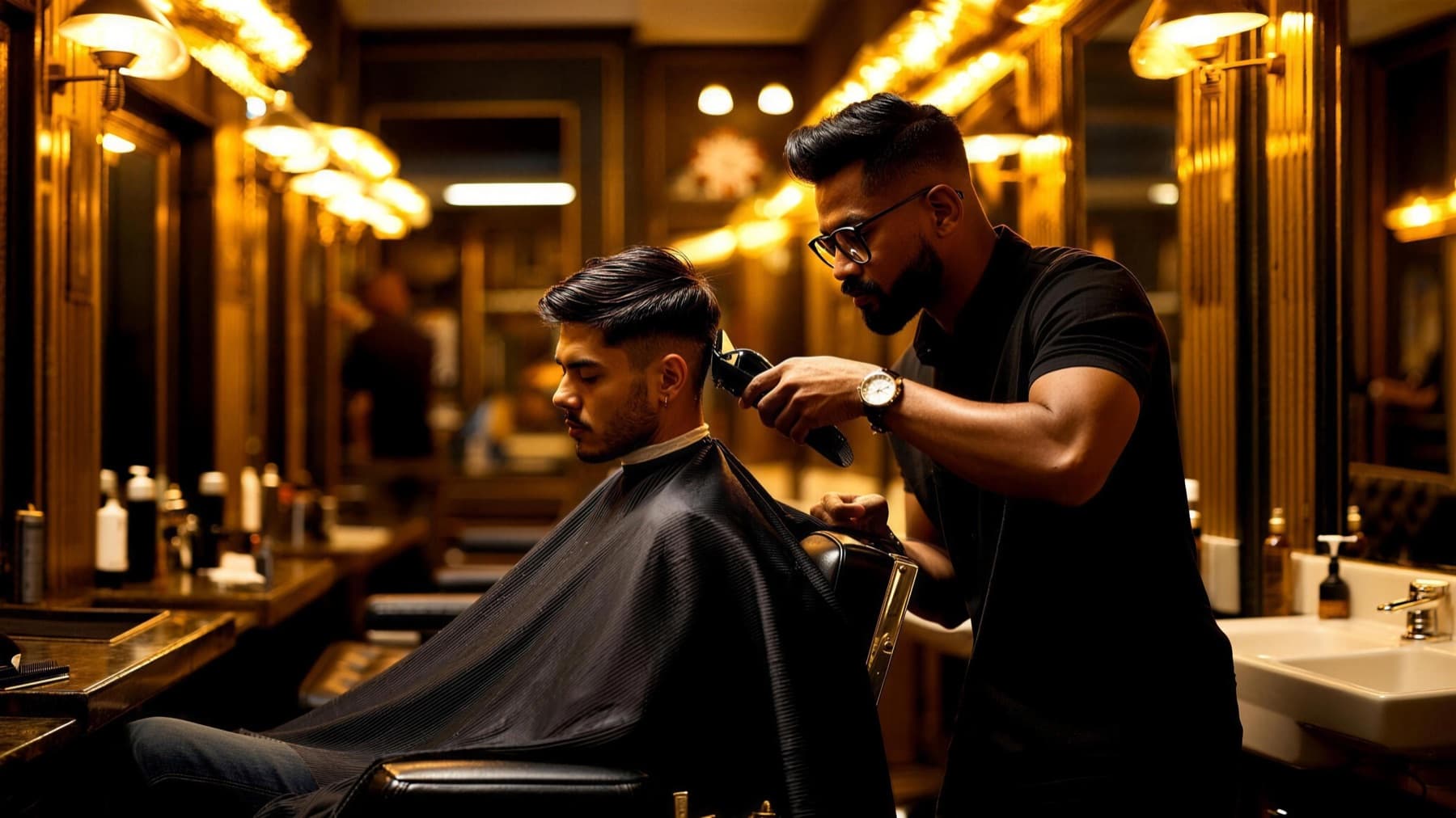 Barberare i arbete hos Perfecto Barbershop